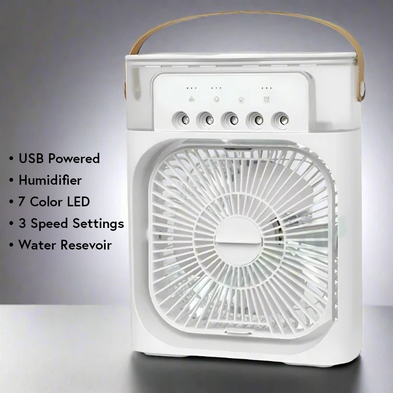 Portable 3-in-1 Fan, Air Conditioner, LED Night Light